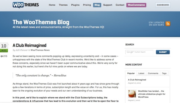 My Comment On Woothemes Blog Post – A Club Reimagined